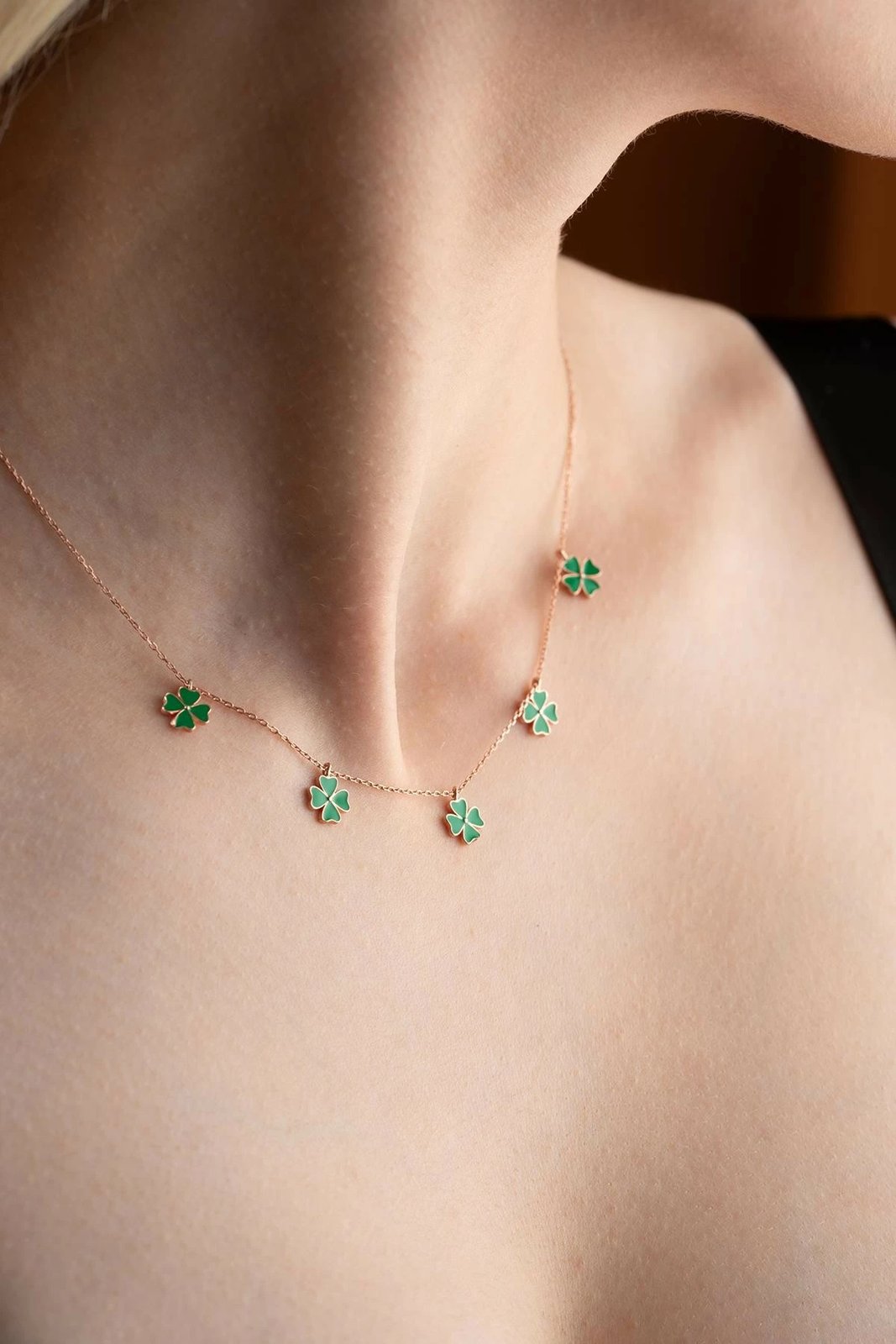 Qafore argjendi Jumeon, ngjyrë rozë ari dhe e gjelbër, NRZ999603