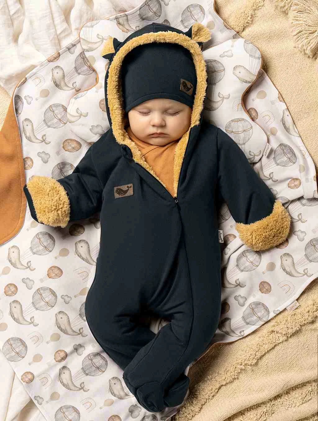 Kombinzon dimri bebe, Nicol, Miki, madhësi 68 (4-6m), grafit