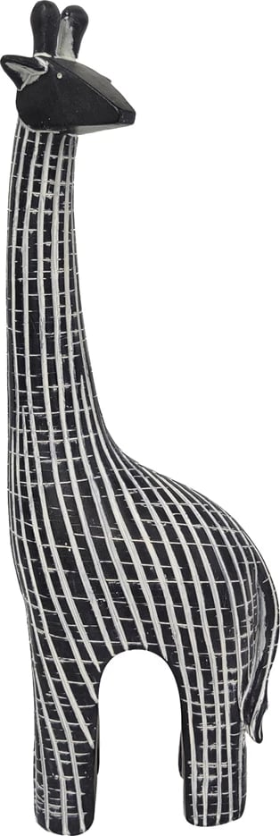 Dekor gjirafë KAMILO, polirezine, e zezë-bardhë, 9x5x31cm Dekor gjirafë KAMILO, polirezine, e zezë-bardhë, 9x5x31cm