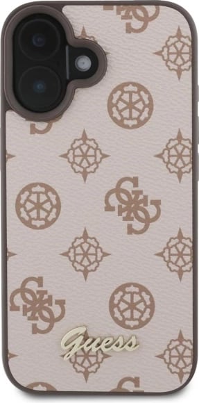 Mbështjellës Guess Peony Script MagSafe për iPhone 16, Kafe