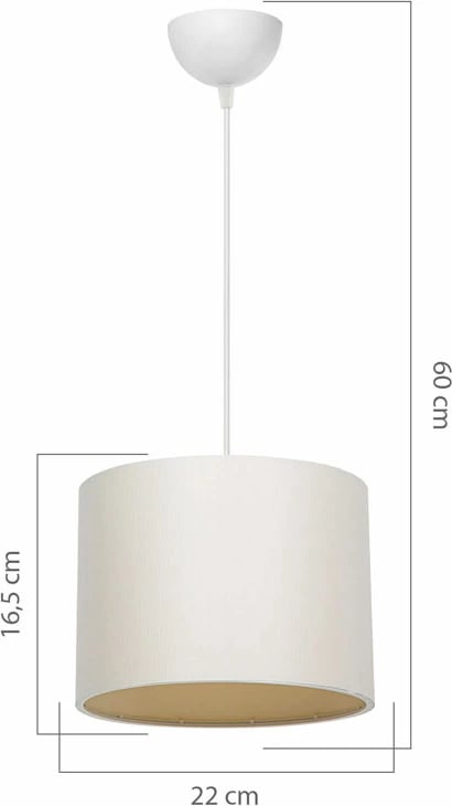 Dritë tavani PWL-1115 Ε27 krem-bardhë D22x16.5cm Dritë tavani PWL-1115 Ε27 krem-bardhë D22x16.5cm