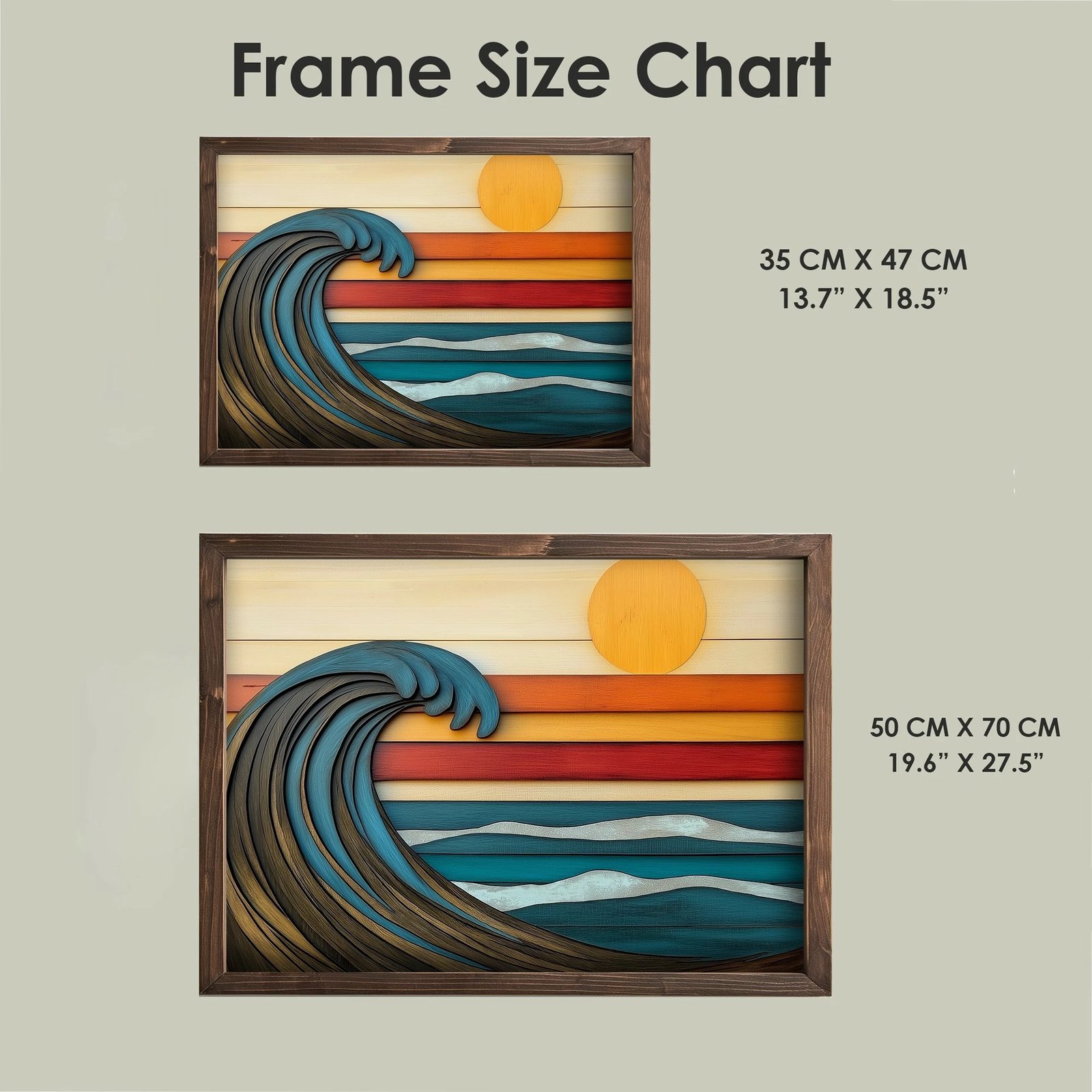 Pikturë dekorative me kornizë MDF, shumëngjyrëshe, TUN120-XL