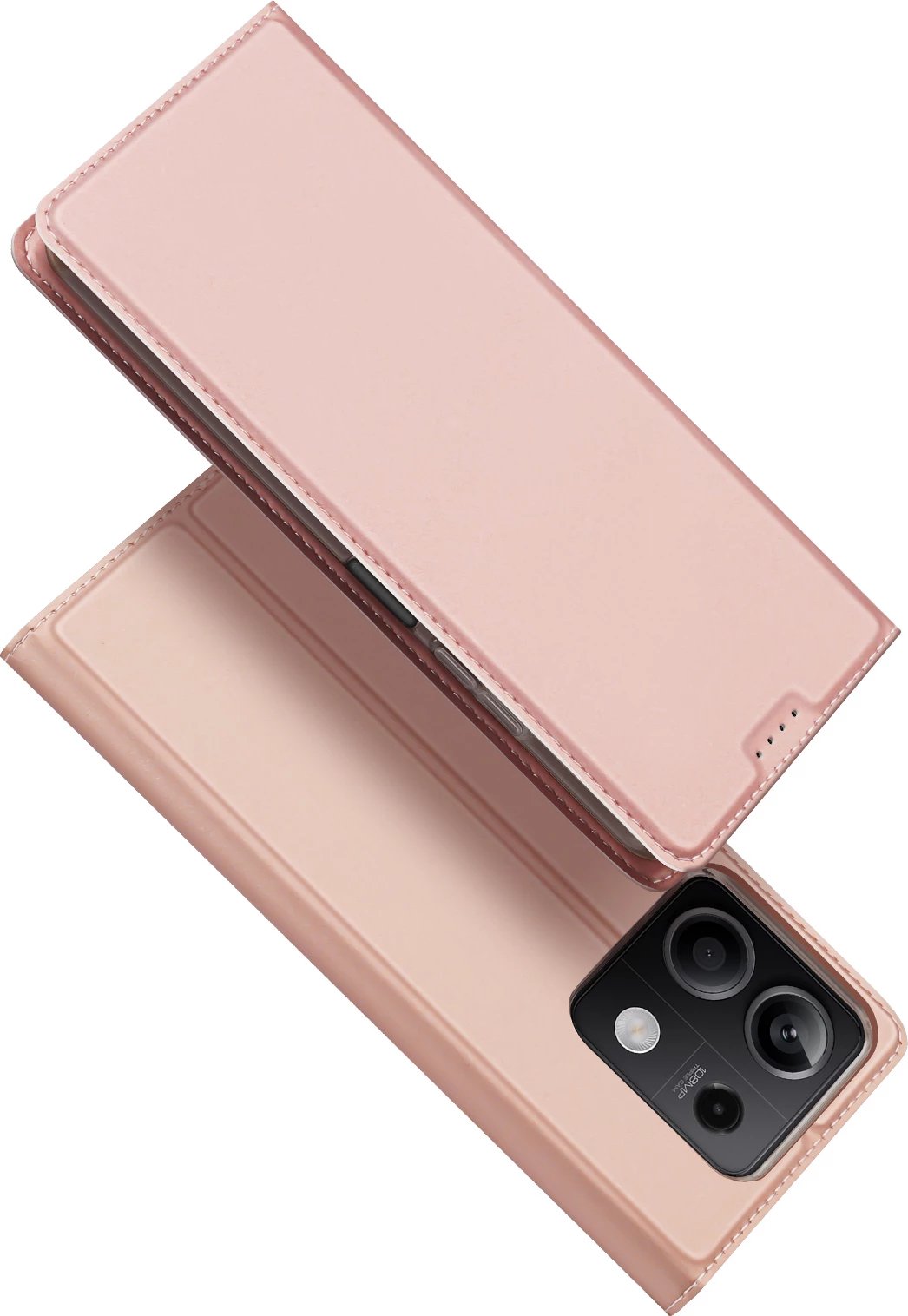Mbështjellës Dux Ducis Skin Pro për Xiaomi Redmi Note 13 5G, me kapak dhe xhep për kartelë, Rozë