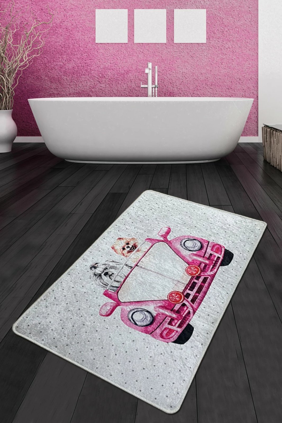 Tapet për banjo Mijölnir, qentë Vosvos Djt, 80x100cm