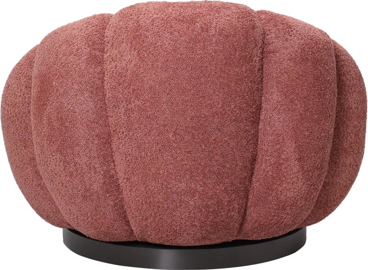 Fotel rrotullues me stol Nester, stof boucle, ngjyrë mollë e kalbur, 98x97x69cm