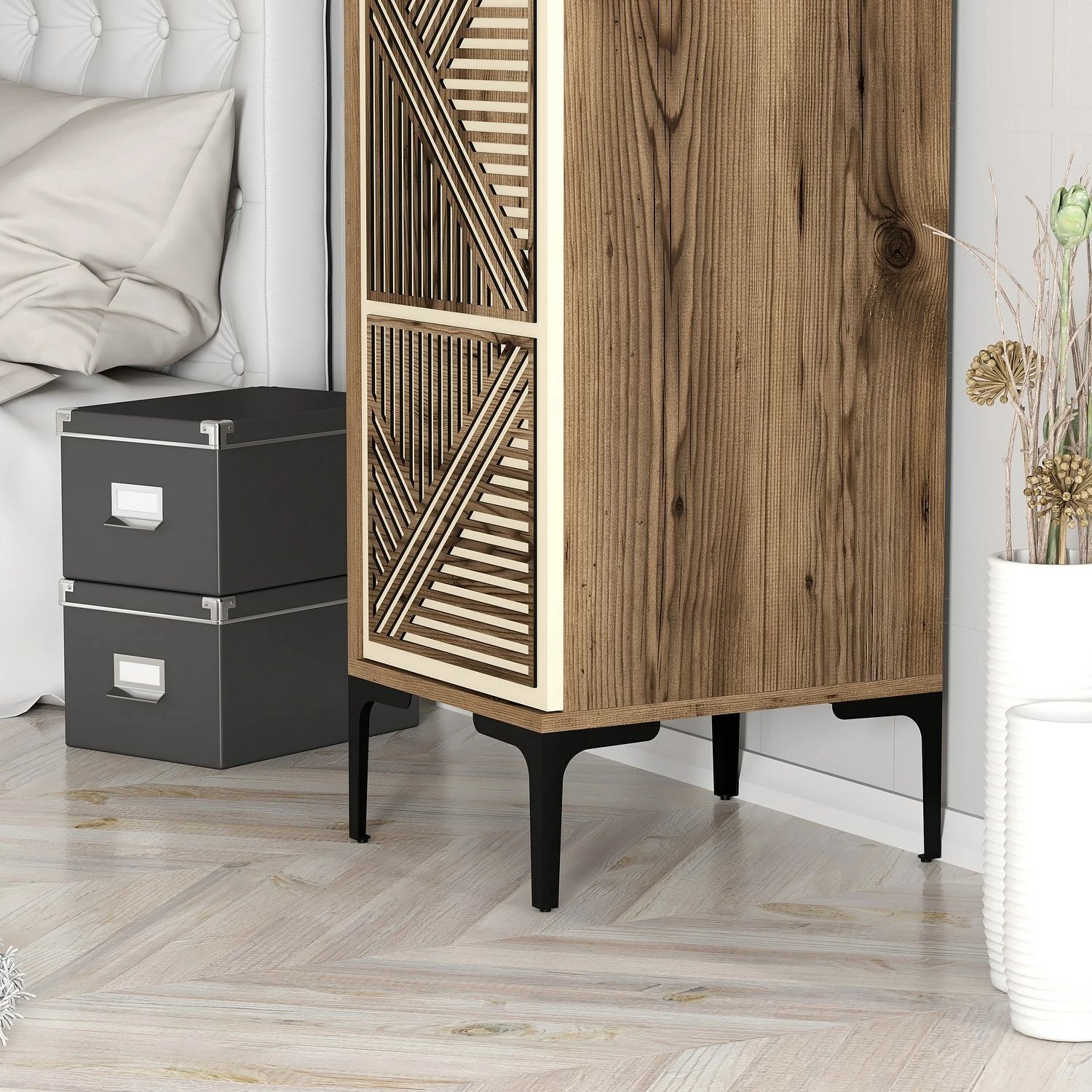 Dollap Hanah Home, Kumsal P, ngjyrë arre dhe krem