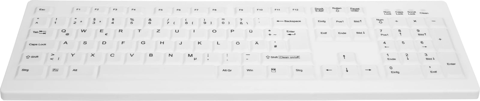 Tastierë Cherry AK-C8100F-FU1-W/GE, Wireless, RF Wireless, Membranë, QWERTZ, Bardhë