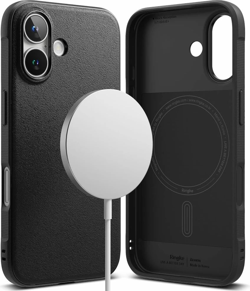 Mbështjellës Ringke Onyx MagSafe për iPhone 16, i zi