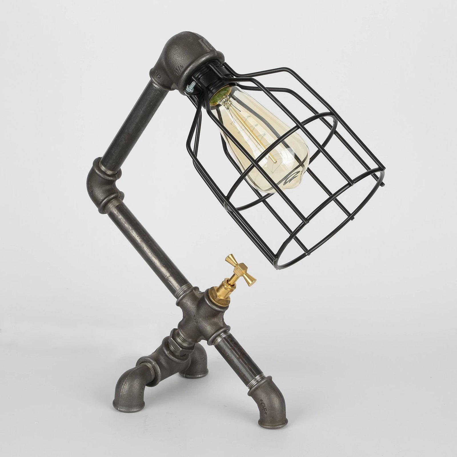 Llambë tavoline Opviq, Pp004, ngjyrë e zezë, dizajn industrial, 26x28x30cm