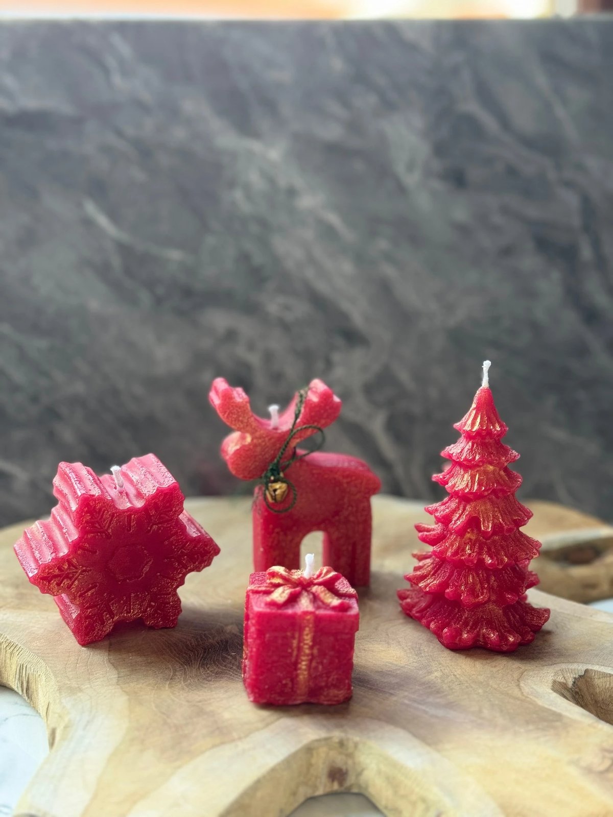 Set qirinjsh (4 copë), Evila Originals, set qirinjsh për Krishtlindje