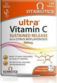 Ultra Vitamin C Sustained Release 500 mg – Suplement për Mbështetje Imunitare dhe Shëndet të Përgjithshëm