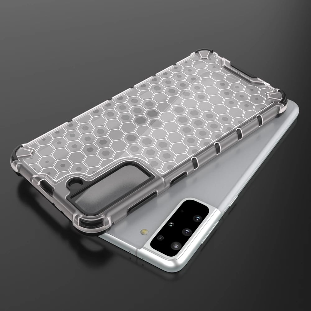 Mbështjellës Hurtel Honeycomb Case për Samsung Galaxy S21+ 5G, i zi