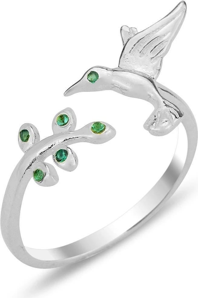 Unazë argjendi Jumeon, model me kolibër, SGTL12305, argjend