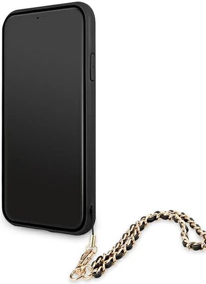 Mbështjellës Guess Saffiano Chain për iPhone 11/Xr 6.1", i zi Mbështjellës Guess Saffiano Chain për iPhone 11/Xr 6.1", i zi