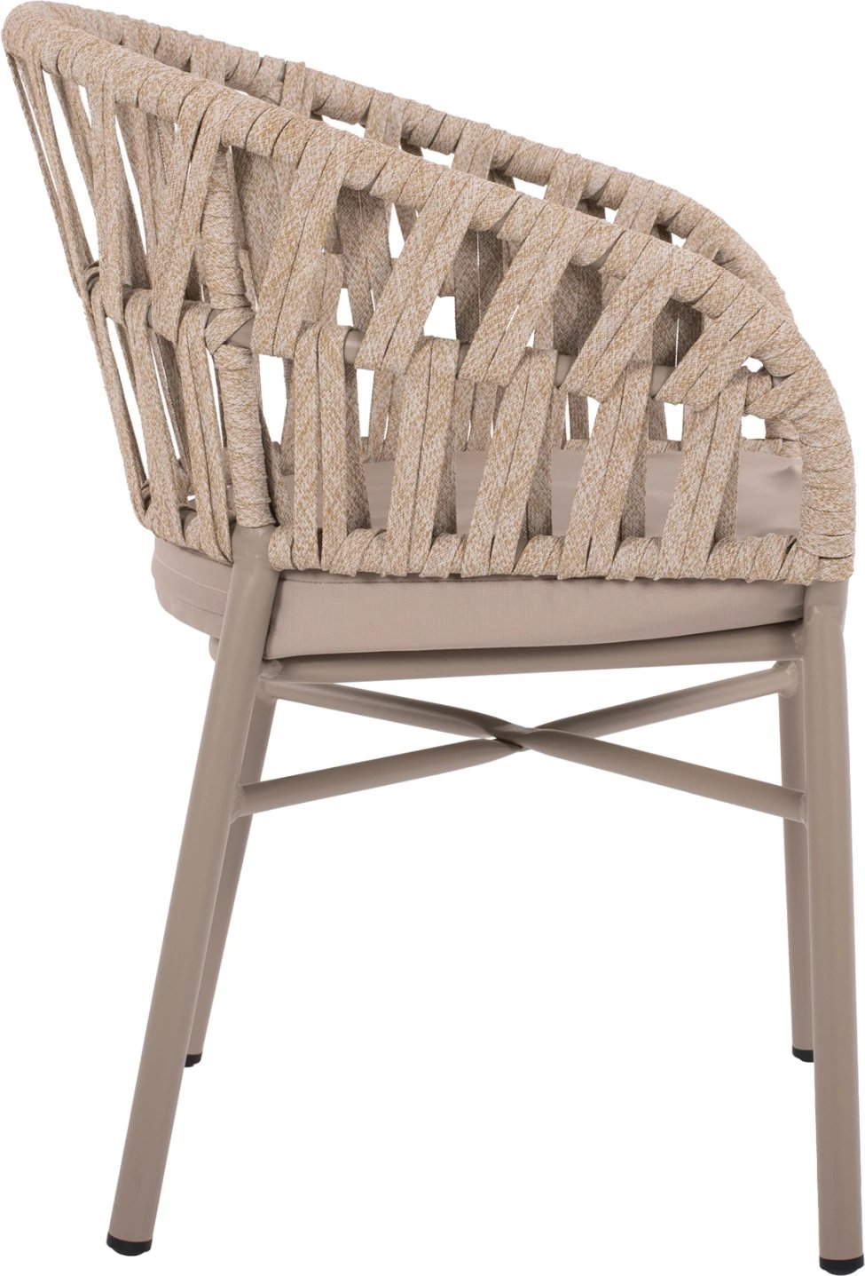 Karrige alumini, ngjyrë mocha e lehtë dhe litar bezhë, 57x56x78 cm, FH5857.03