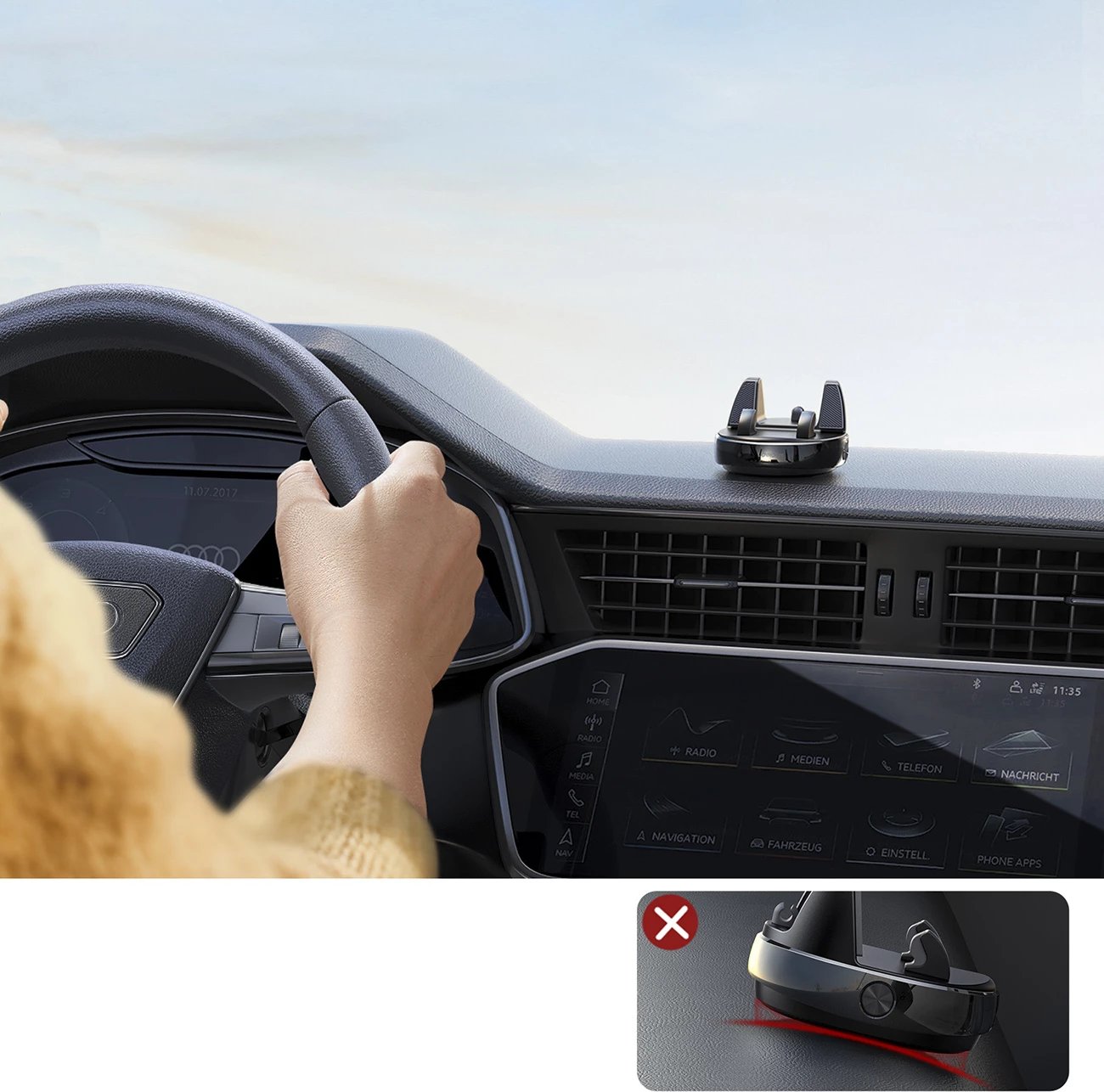 Mbajtës telefoni për veturë Joyroom JR-ZS330, i zi