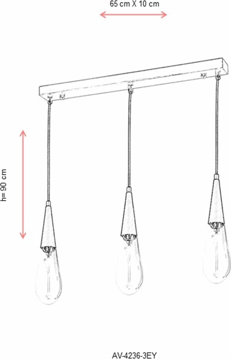 Llambë tavani Opviq, AV-4236-3EY, ngjyrë antike