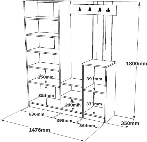 Stendë korridori Skye Decor, ngjyrë pishë Atlantike dhe antracit, Dd8-Aa