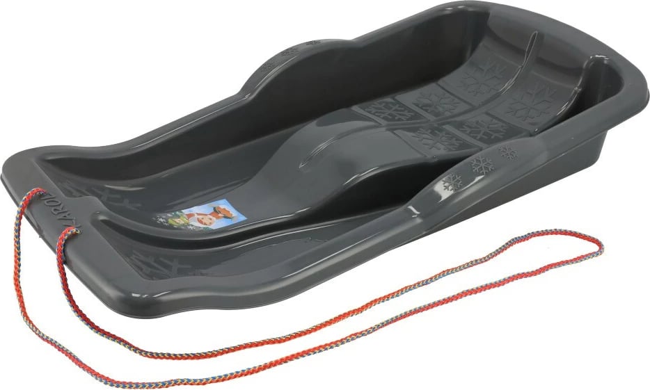 Slitë plastike, Baby Mix, KAROL, me litar tërheqës, rezistencë deri -20°C, gri