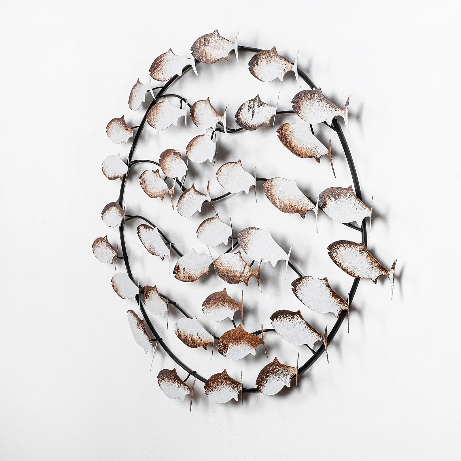 Aksesor dekorativ metalik për mur, Wallity, Alabalık, shumëngjyrësh, 94x58x5cm