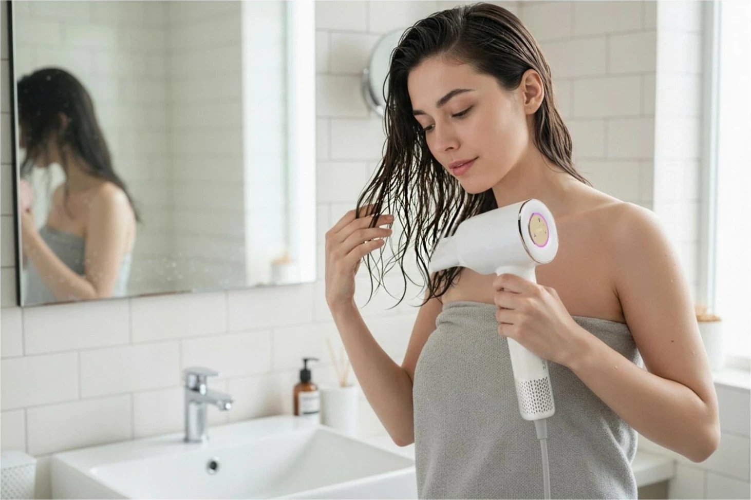 Tharëse flokësh Zehnder Flavia S1000B, 1600W, ekran LED, bardhë