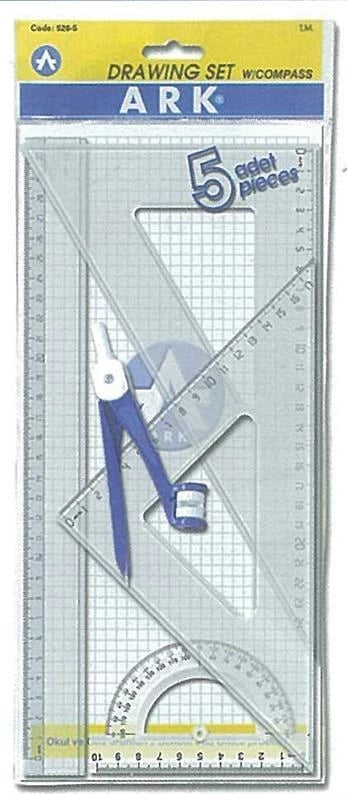 Set vizatoresh ARK me 4 vizore dhe kompas, 30cm