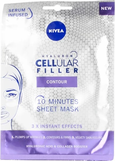 Maskë fytyre NIVEA Hyaluron Cellular Filler Contour unisex