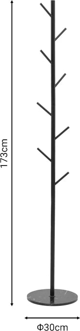 Stendë për pallto Fori, metal i zi, 30x30x173cm