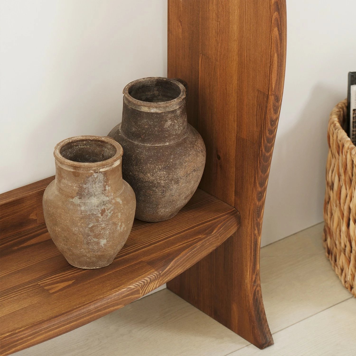 Komodë Skye Decor, ngjyrë gështenjë, xham transparent