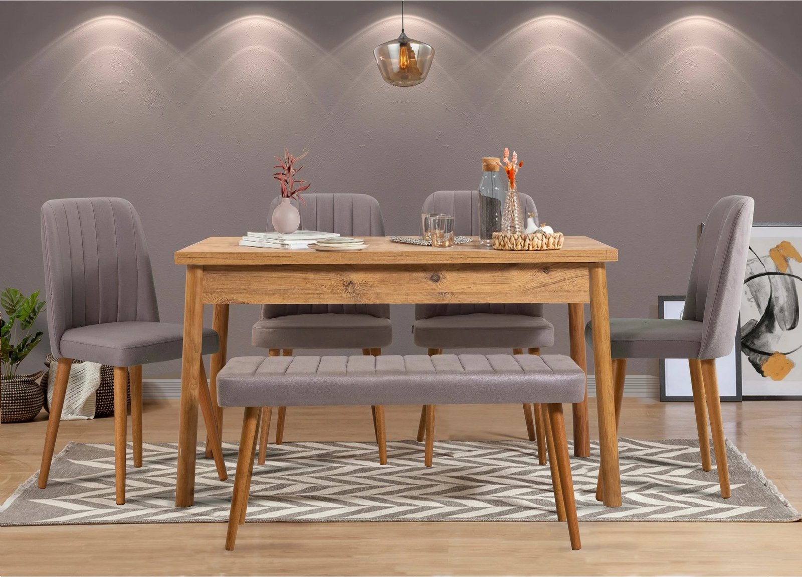 Tavolinë ngrënieje Hanah Home, Costa Masa, ngjyrë Atlantic Pine