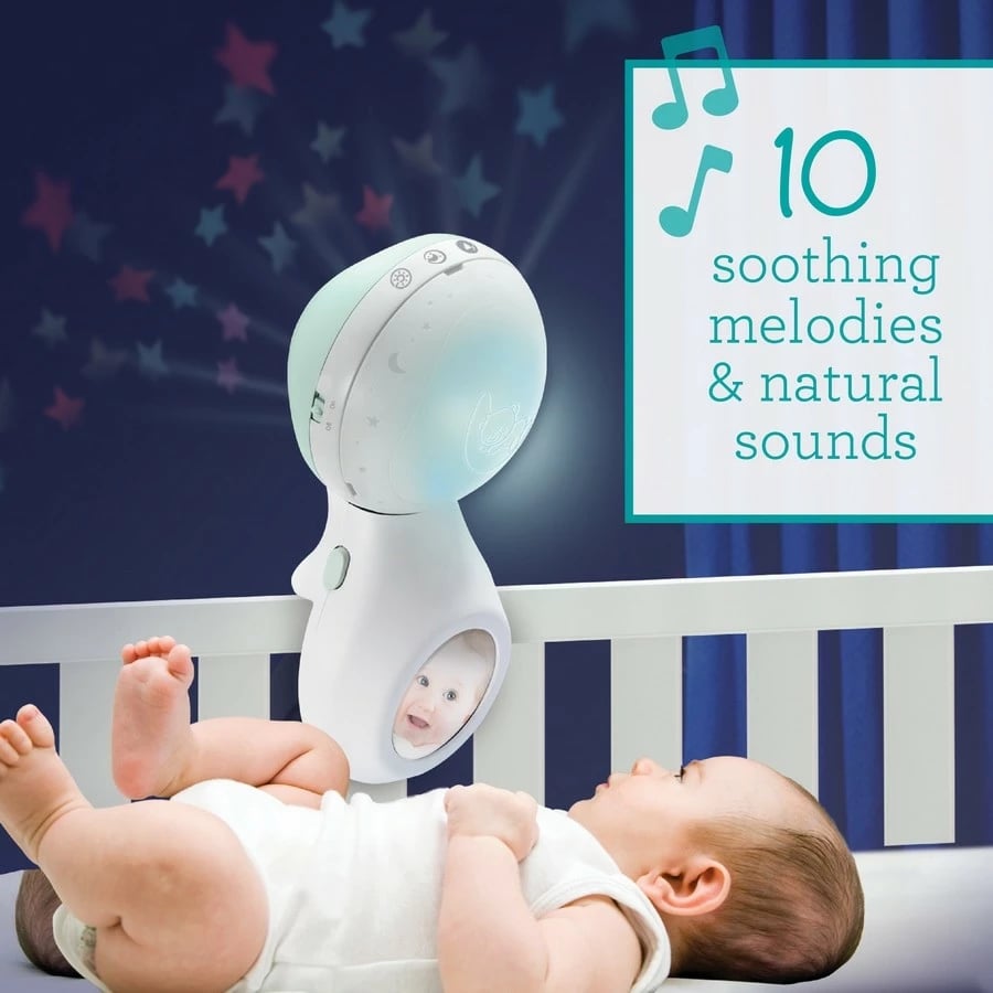 Karusel muzikor 3-në-1 për fëmijë B-kids Infantino, projektor, llambë nate, jeshil/bardhë