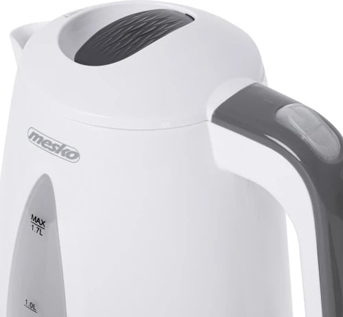 çajnik elektrik, Adler Mesko, MS1261, 1.7 L, 2200W, plastikë, i bardhë/gri