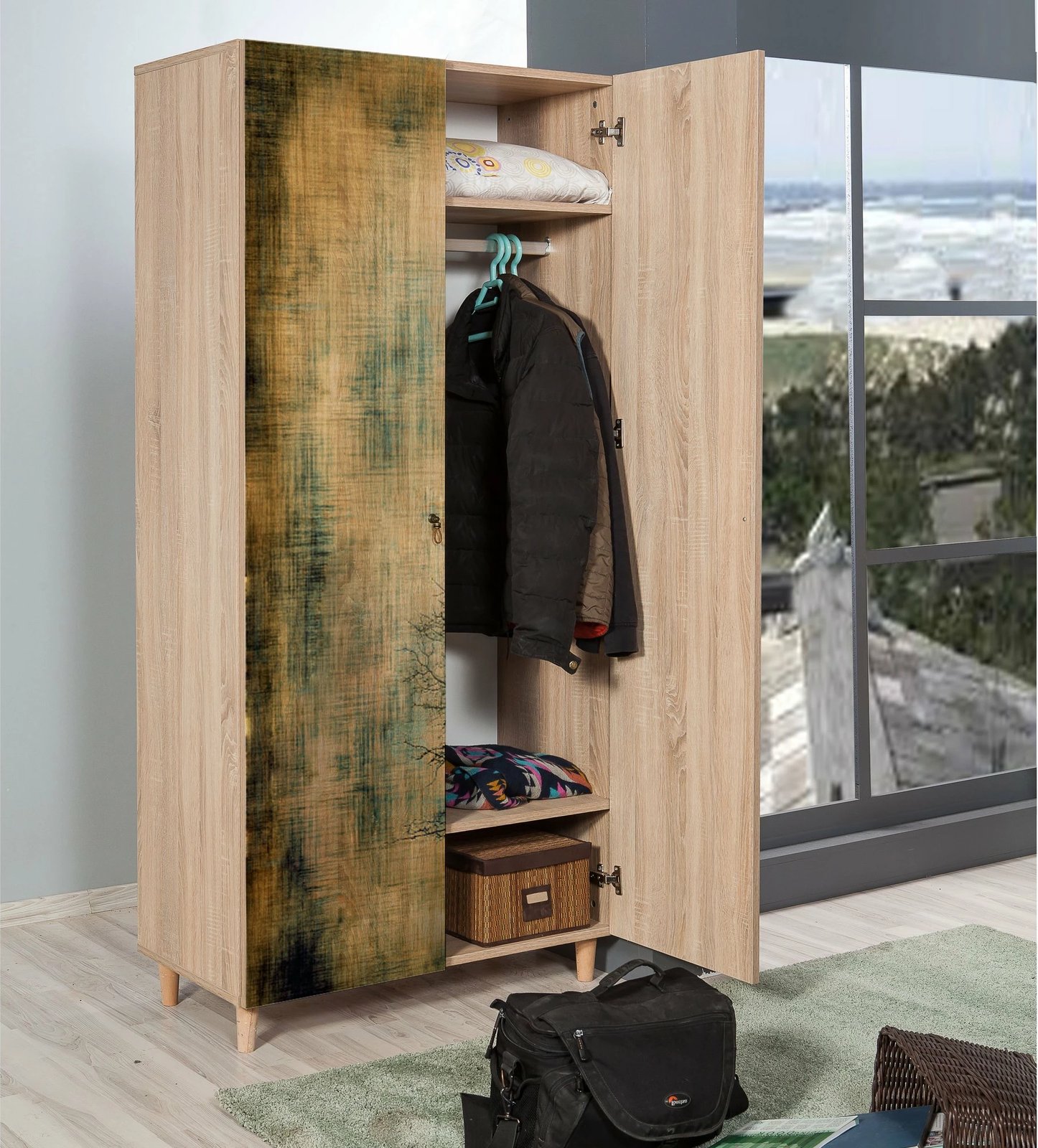 Dollap Hanah Home, Stil - 729, ngjyrë lisi Sonoma