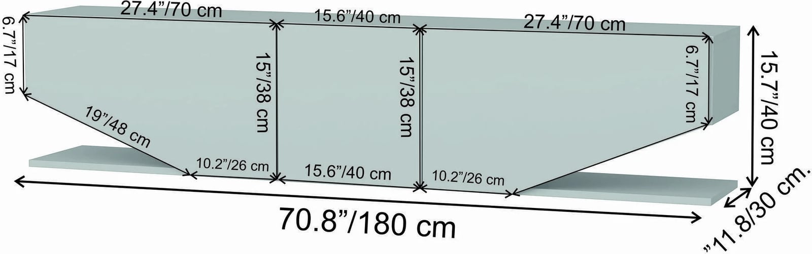 Komodë TV Hanah Home, Inci, e zezë