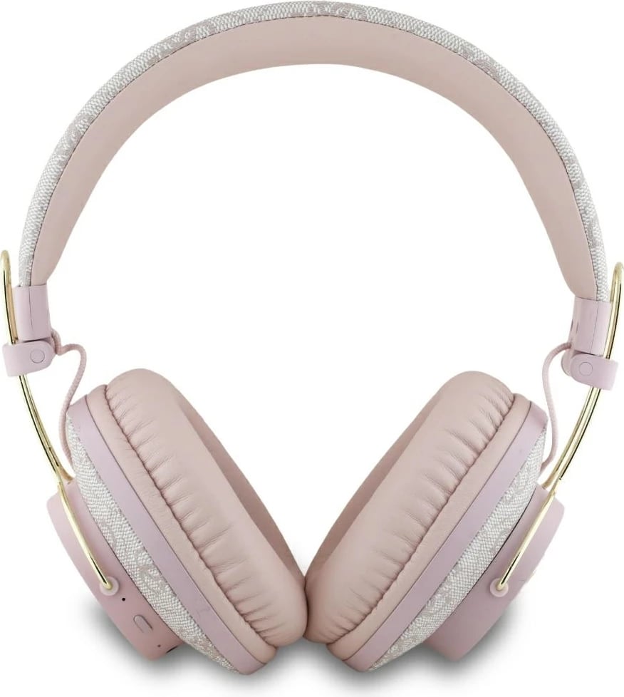 Kufje Guess Metal 4G Logo on-ear, Bluetooth 5.3, rozë, me çantë mbrojtëse