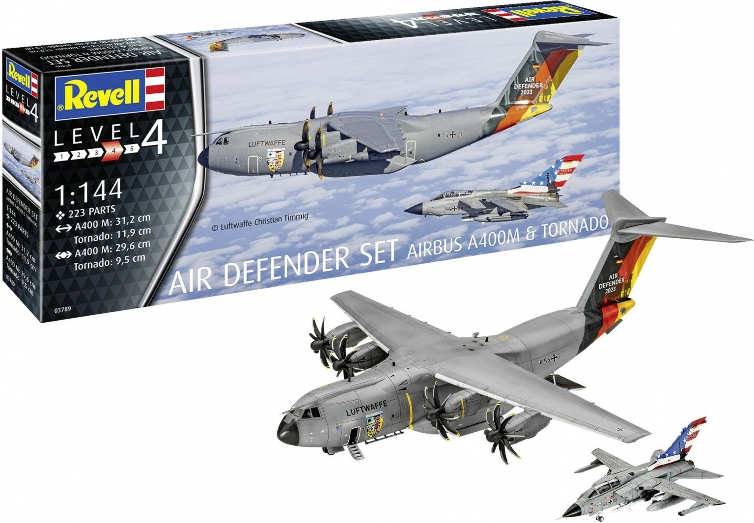Set model plastik Revell Air Defender, 1:144, Airbus A400M & Tornado, 223 pjesë