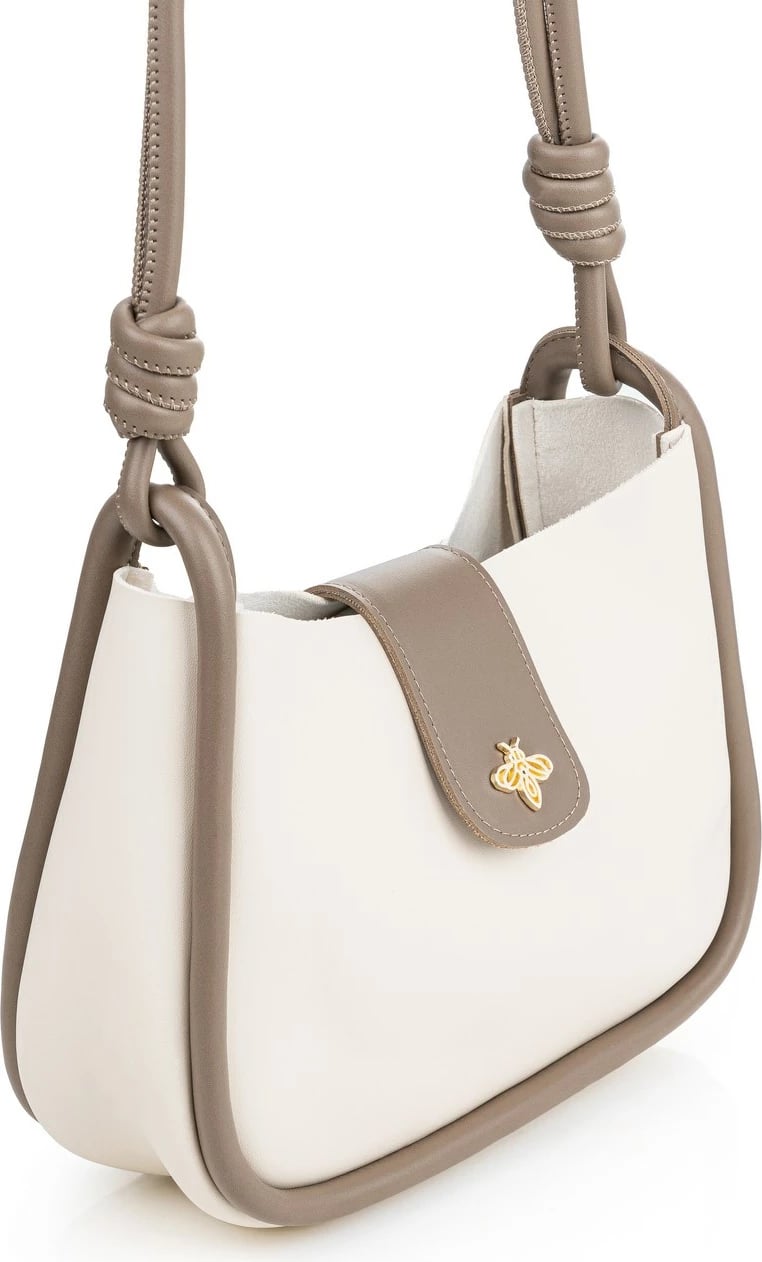 Çantë crossbody Lucky Bees, krem, mink, 1261