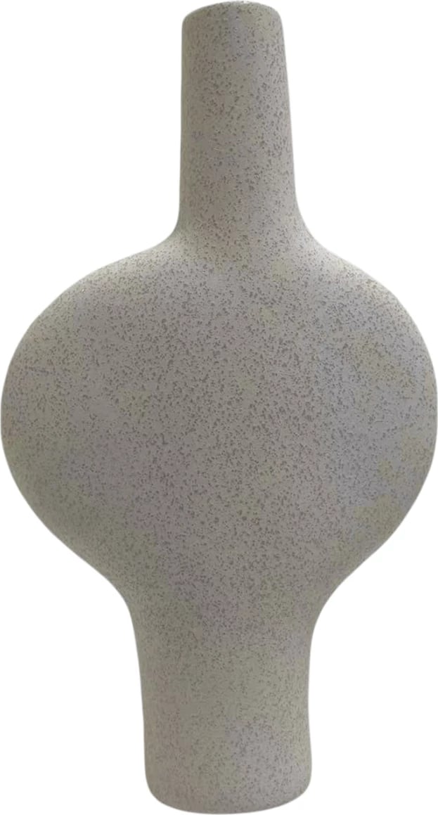 Dekor tavoline prej qeramike, seri ARKEN, FH4620.01, ngjyrë e bardhë e zbehtë me kristalizim, 19.5x8x34.5 cm