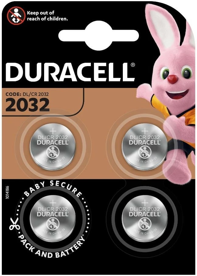 Bateri litium Duracell CR2032, 3V, 4 copë, Baby Secure