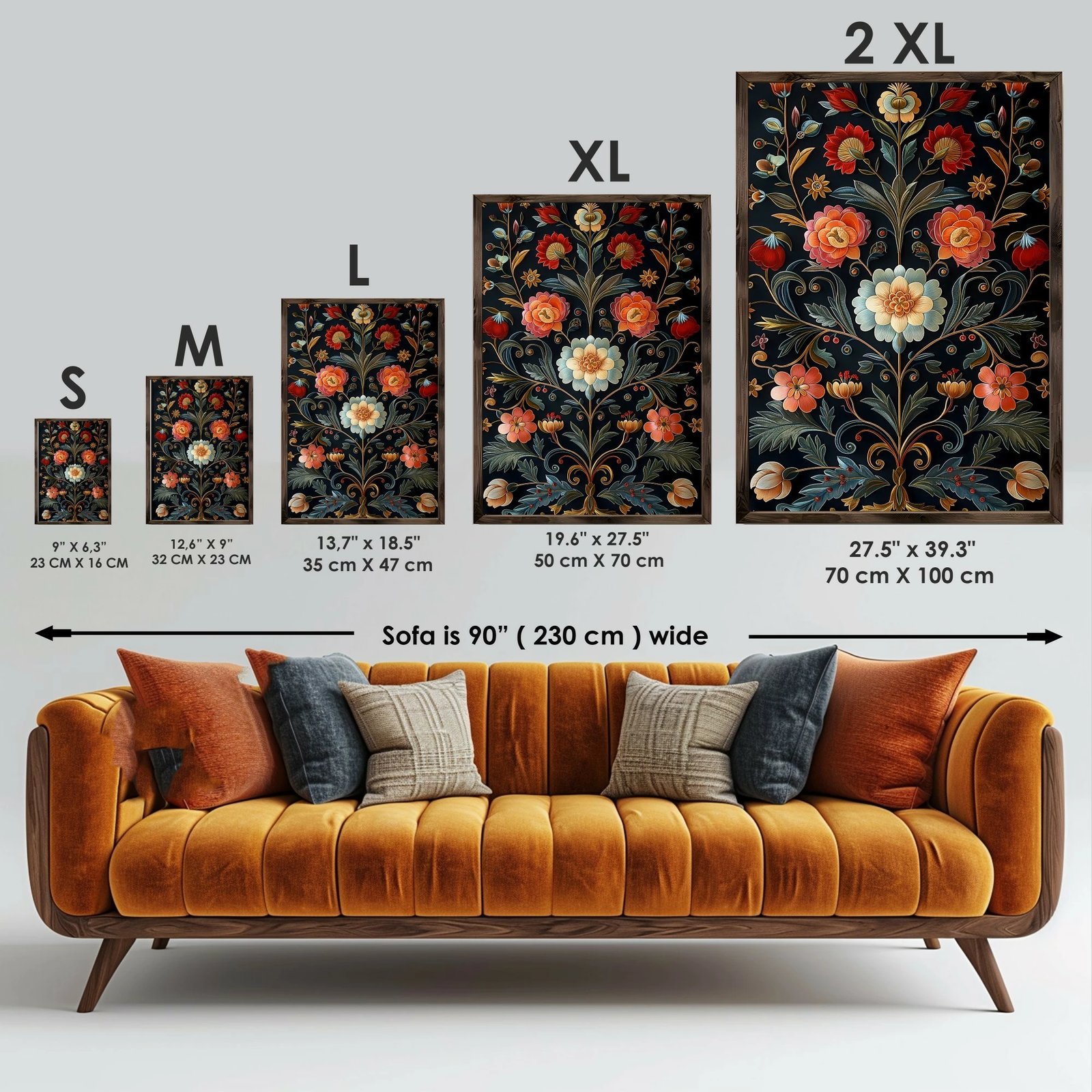 Pikturë dekorative me kornizë MDF, shumëngjyrëshe, Wallity, GE210-L