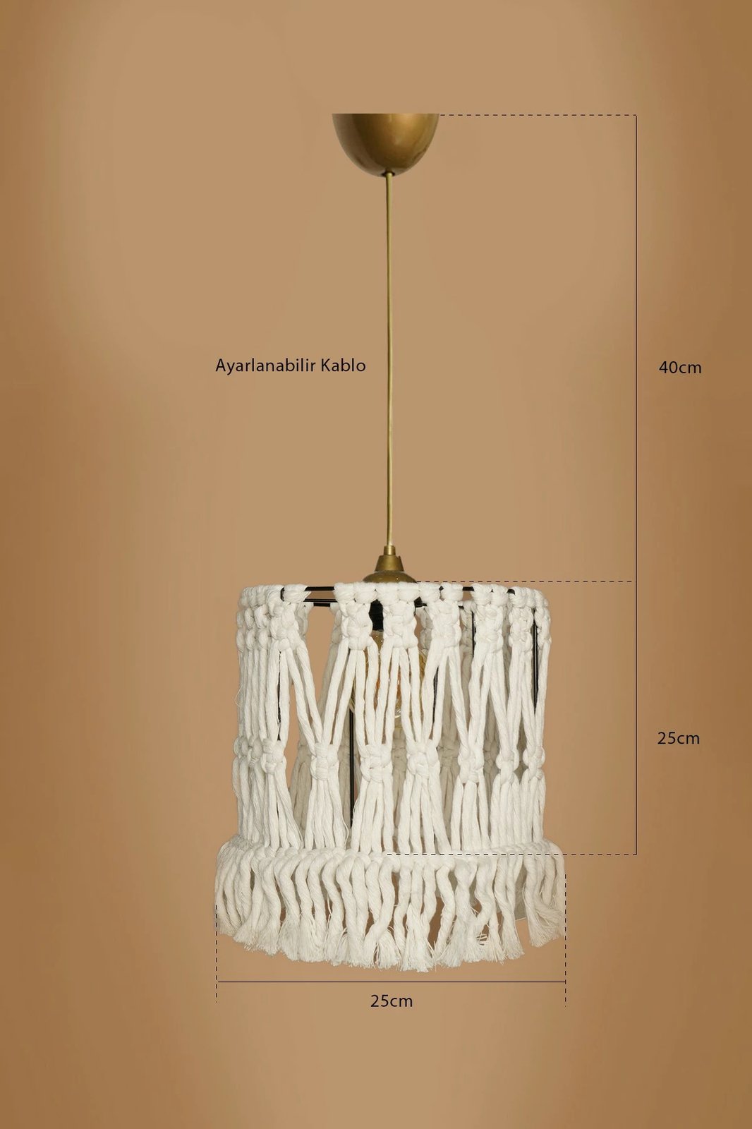 Llambë tavani Opviq, krem, macrame, YL556 Llambë tavani Opviq, krem, macrame, YL556
