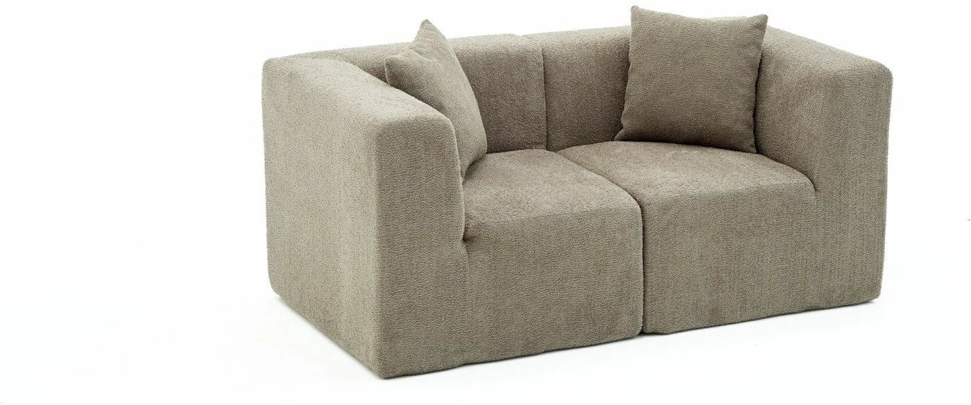 Divan dy vendësh, ngjyrë gri, Atelier del Sofa, Raks
