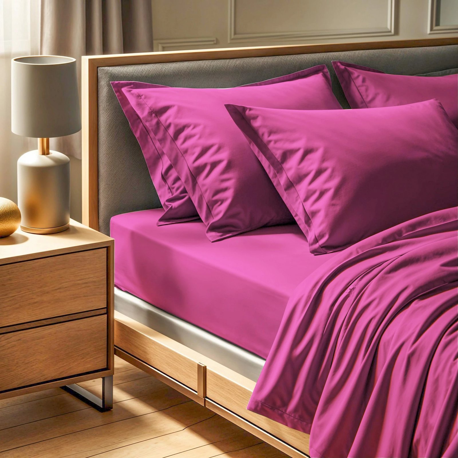 Çarçaf i vogël me lastik, ranforce, ngjyrë trëndafili i zbehtë, L'essentiel