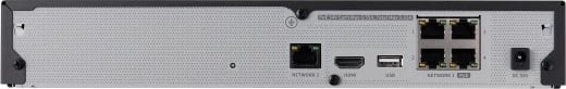 NVR Hanwha Wisenet QRN-430S, 4 kanale, 8MP, 1 HDD, PoE, e zezë