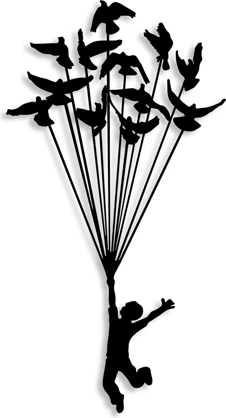 Aksesor dekorativ metalik për mur, Wallity, Djaloshi fluturues 3