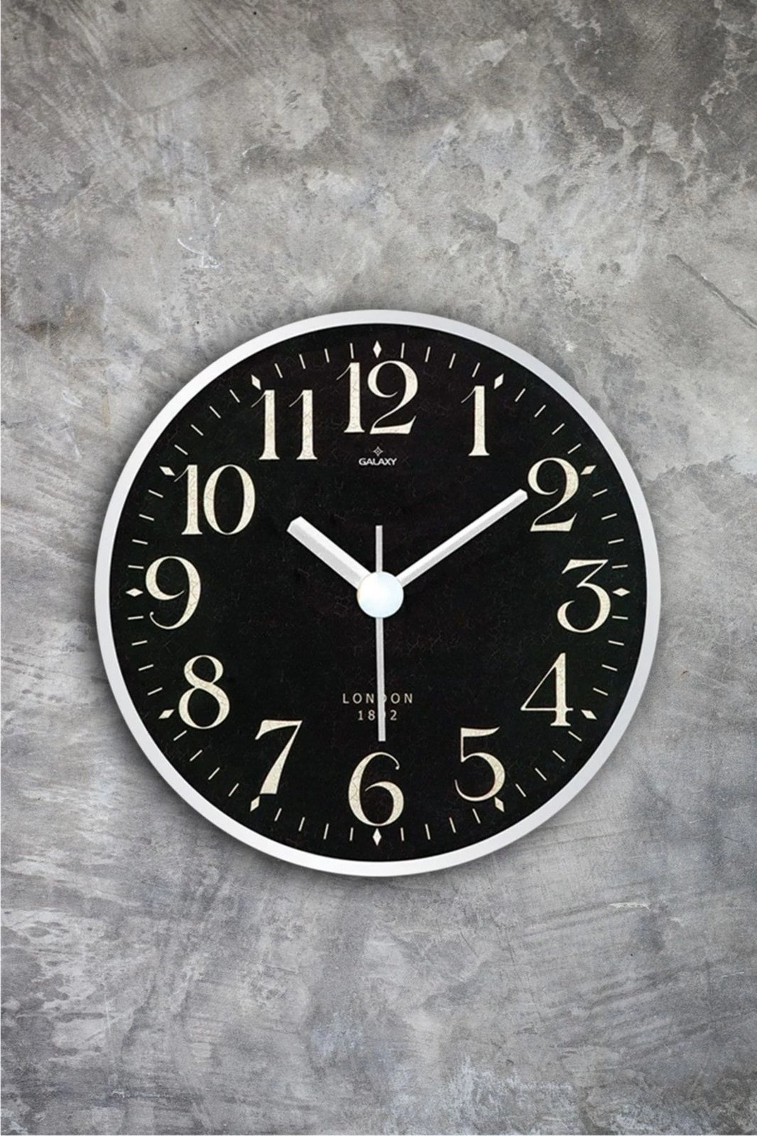 Orë muri dekorative Wallity, Myk2047, e zezë dhe e bardhë, 11x11cm