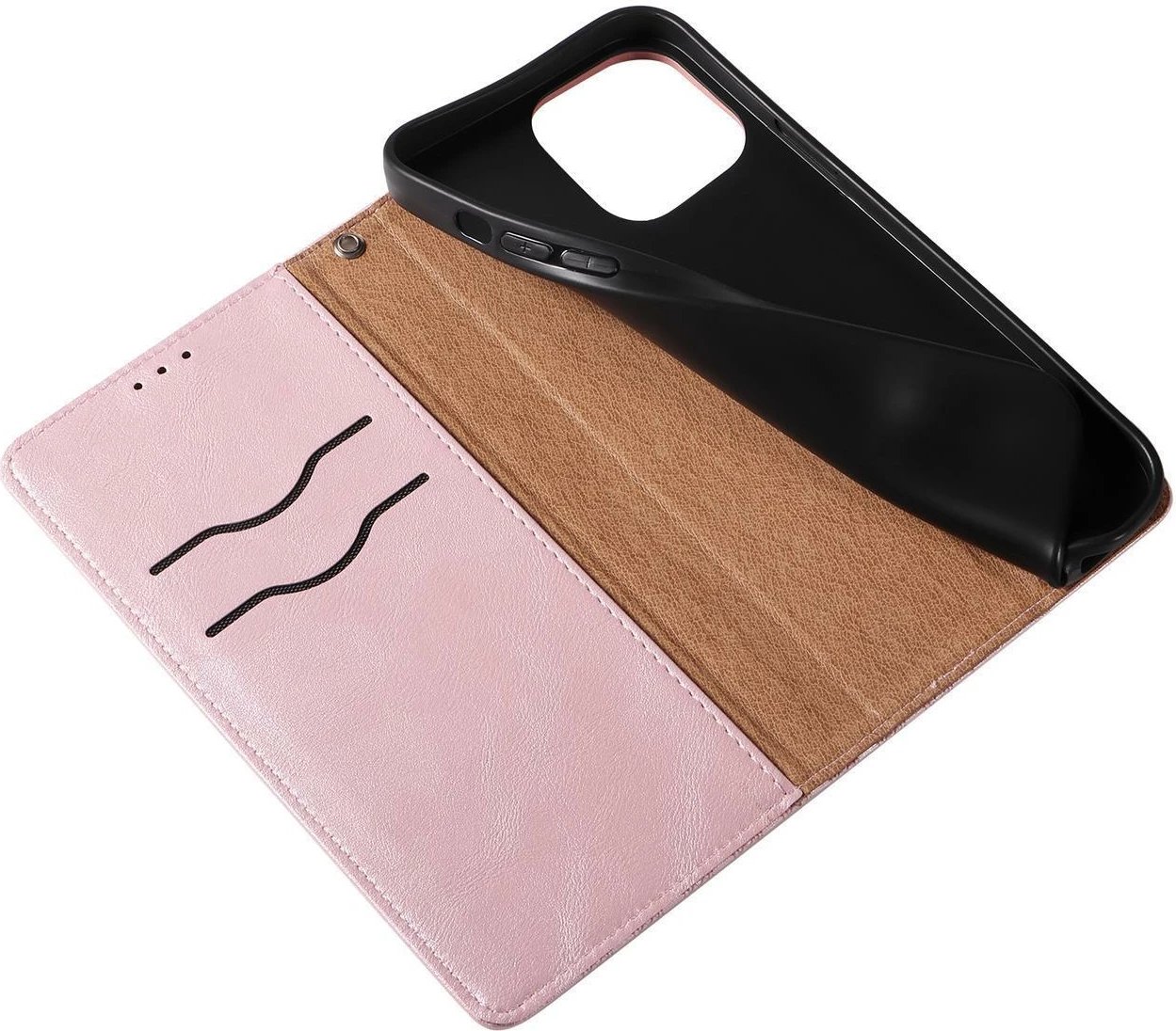 Mbështjellës Hurtel Magnet Strap Case për iPhone 14 Pro, portofol, qëndrim, rozë