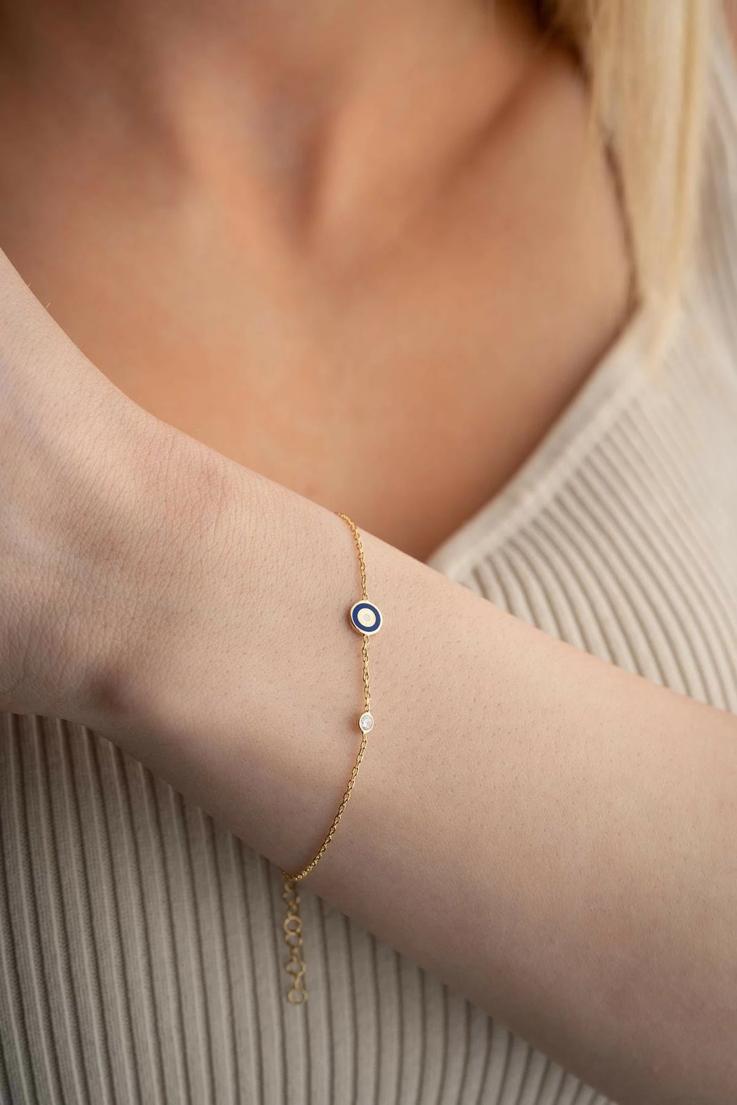 Byzylyk argjendi Jumeon, NRZ999640, ngjyrë ari, kaltër e bardhë