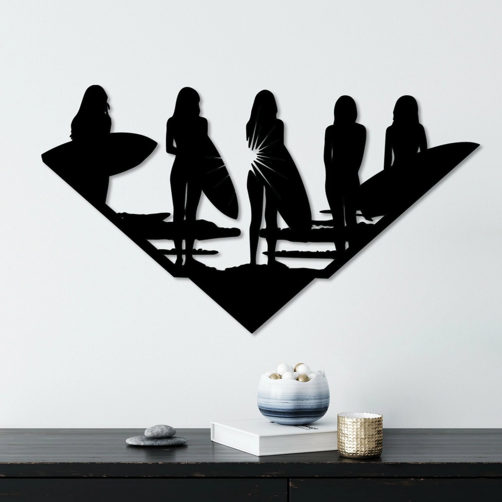 Aksesor dekorativ metalik për mur, Wallity, Bay Watch