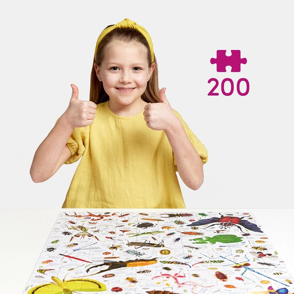 Puzzle CzuCzu Puzzlove Insects 200 pjesë, për fëmijë, Karton